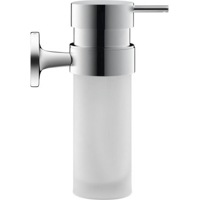 Дозатор для жидкого мыла Duravit Starck T 0099351000 в комплекте с держателем, матовое стекло, хром 0099351000 - фото 199059