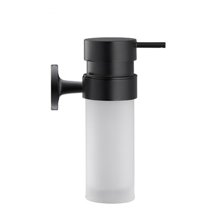 Дозатор для жидкого мыла Duravit Starck T 0099354600 в комплекте с держателем, матовое стекло, черный матовый 0099354600 - фото 199062