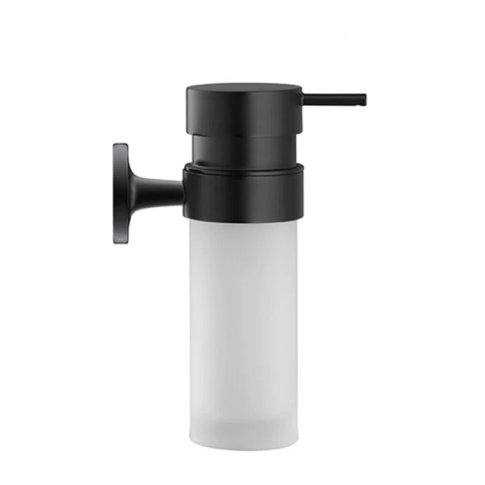 Дозатор для жидкого мыла Duravit Starck T 0099354600 в комплекте с держателем, матовое стекло, черный матовый 0099354600