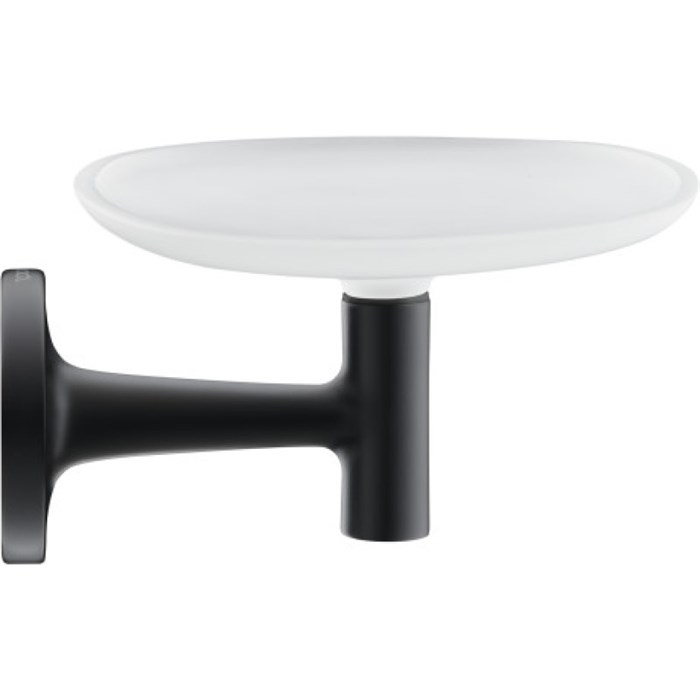 Мыльница для ванной Duravit Starck T 0099334600, матовое стекло, с держателем, латунь, черный матовый 0099334600 - фото 199069