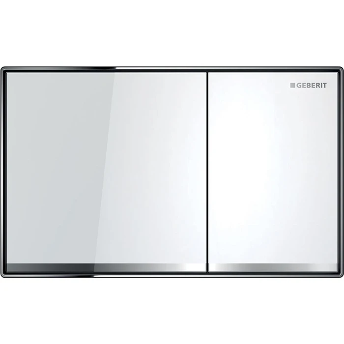 115.640.SI.1 Смывная клавиша Geberit Sigma60, двойной смыв, заподлицо: белый, зеркальное покрытие, глянцевый хром 115.640.SI.1