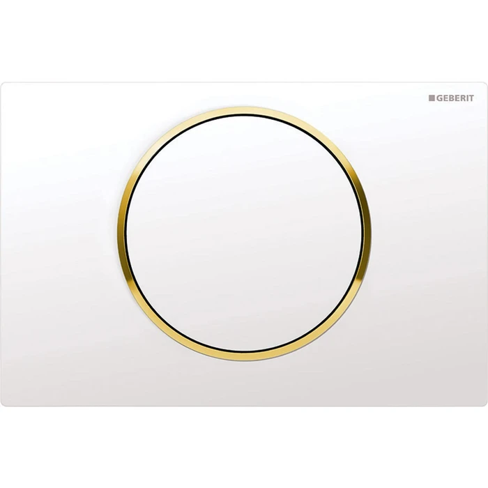 115.758.KK.5 Смывная клавиша Geberit Sigma10, смыв/стоп: белые, позолота 115.758.KK.5