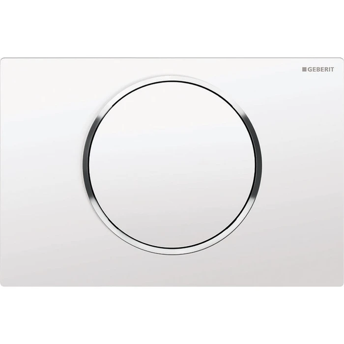 115.758.KJ.5 Смывная клавиша Geberit Sigma10, смыв/стоп: белые, глянцевый хром 115.758.KJ.5