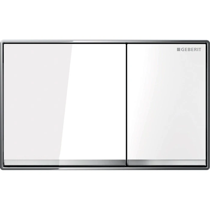 115.081.SI.1 Смывная клавиша Geberit Omega60, двойной смыв, заподлицо: белый, зеркальное покрытие, глянцевый хром 115.081.SI.1
