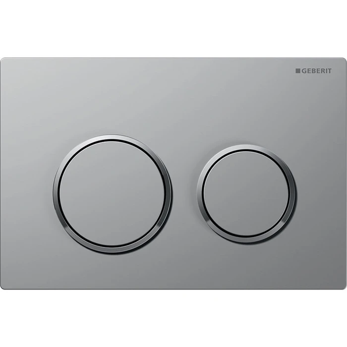 115.085.JQ.1 Смывная клавиша Geberit Omega20, двойной смыв: лакированный матовый хром, с легкоочищаемой поверхностью, глянцевый хром 115.085.JQ.1
