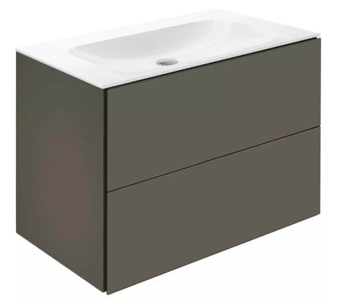 Тумба под умывальник KEUCO PLAN, 32963290000, 800x605x490 мм, к/ф: инокс матовый (лак матовый)/инокс матовый петроль (стекло) 32963290000