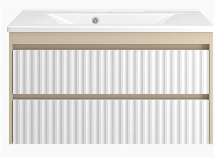 Тумба под раковину Brevita Balaton 100 подвесная (бежевая) 6941