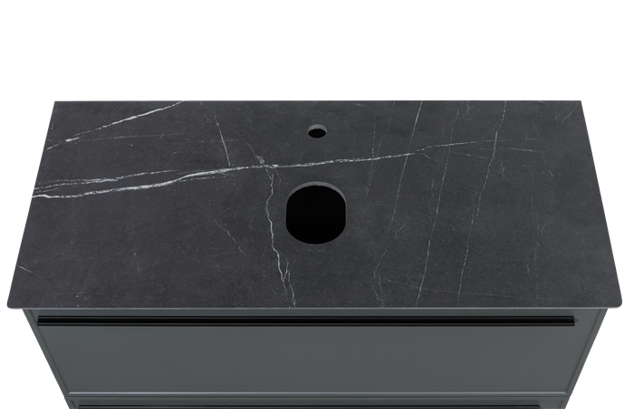 Столешница La Fenice Granite Black Olive Light Lappato 90 см., Черная, FNC-03-VS03-90, материал: керамогранит, форма: прямоугольная, цвет: черный мрамор FNC-03-VS03-90 - фото 201486