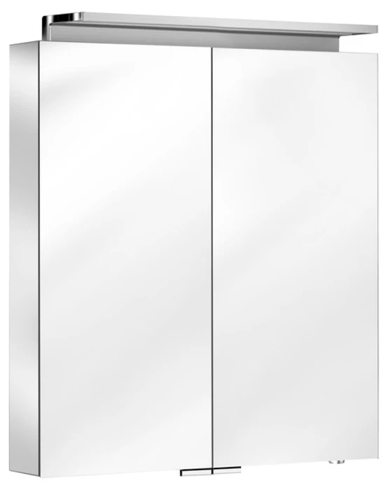 KEUCO Royal L1 Зеркальный шкаф, 2 дверцы, с подсветкой, 800х742х150 мм, корп.: сереб. анод. Внутреннее оснащение: 2 розетки, 2 x 3 стеклянные полочки 13603171301