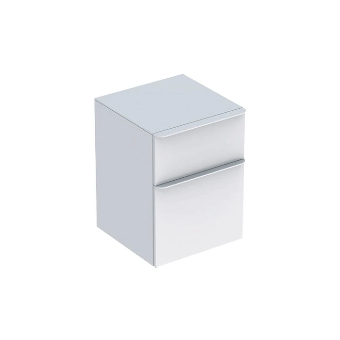 Geberit Smyle Square Боковой шкафчик низкий с двумя выдвижными ящиками, белый глянец 500.357.00.1 500.357.00.1