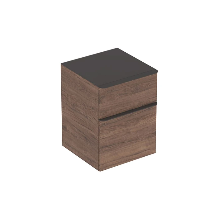 Geberit Smyle Square Боковой шкафчик низкий с двумя выдвижными ящиками, цвет "пекан" 500.357.JR.1