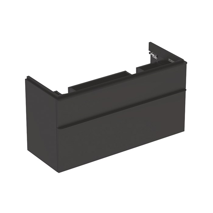 Geberit Smyle Square Шкафчик под двойную раковину с двумя выдвижными ящиками, для раковины 120 см, высота 61.7 см, темно-серый матовый 500.356.JK.1 500.356.JK.1 - фото 202751