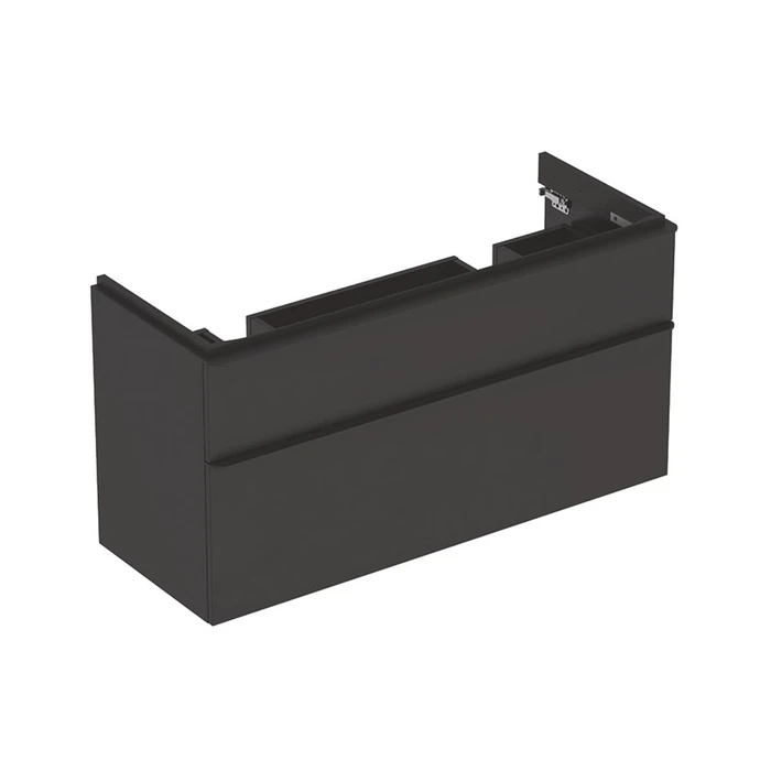 Geberit Smyle Square Шкафчик под двойную раковину с двумя выдвижными ящиками, для раковины 120 см, высота 61.7 см, темно-серый матовый 500.356.JK.1 500.356.JK.1