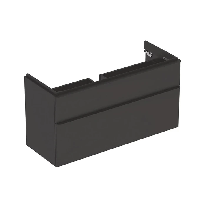 Geberit Smyle Шкафчик под раковину с двумя выдвижными ящиками, для раковины 120 см, высота 61.7 см, темно-серый матовый 500.355.JK.1 500.355.JK.1