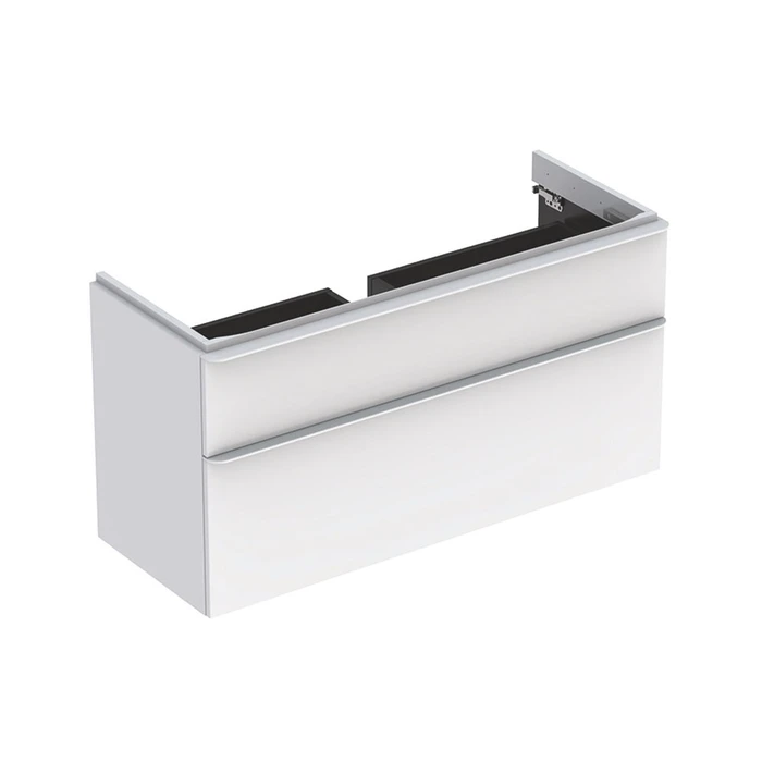 Geberit Smyle Square Шкафчик под раковину с двумя выдвижными ящиками, для раковины 120 см, высота 61.7 см, белый глянец 500.355.00.1 500.355.00.1