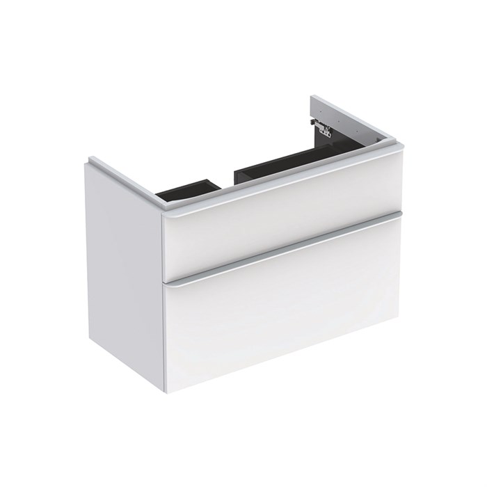 Geberit Smyle Square Шкафчик под раковину с двумя выдвижными ящиками, для раковины 90 см, высота 61.7 см, белый глянец 500.354.00.1 500.354.00.1 - фото 202805