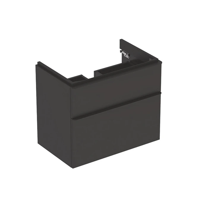 Geberit Smyle Square Шкафчик под раковину с двумя выдвижными ящиками, для раковины 75 см, высота 61.7 см, темно-серый матовый 500.353.JK.1 500.353.JK.1