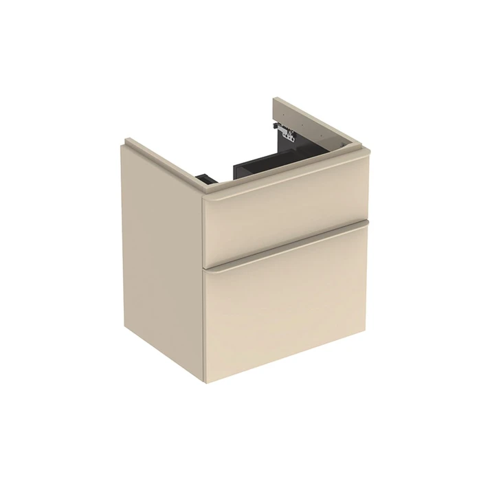 Geberit Smyle Square Шкафчик под раковину с двумя выдвижными ящиками, для раковины 60 см, высота 61.7 см, песчаный гланец 500.352.JL.1 500.352.JL.1