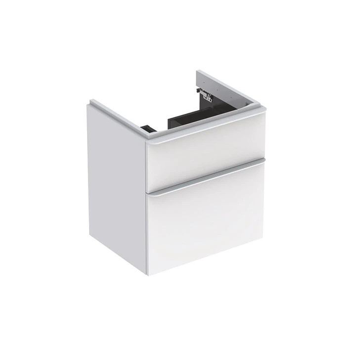 500.352.00.1 Smyle Square Шкафчик для раковины, с двумя выдвижными ящиками: 58,4*61,7*47 см, белый глянец 500.352.00.1