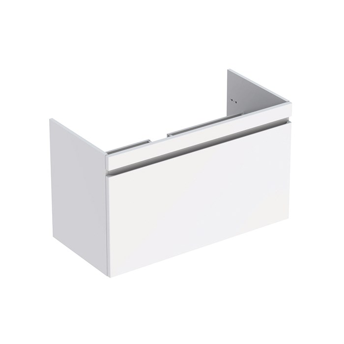 Geberit Renova Plan Шкафчик под раковину Slim, с одним выдвижным ящиком и одним внутренним выдвижным ящиком, 98.8x58.5 см, белый глянец 869500000 869500000 - фото 203173