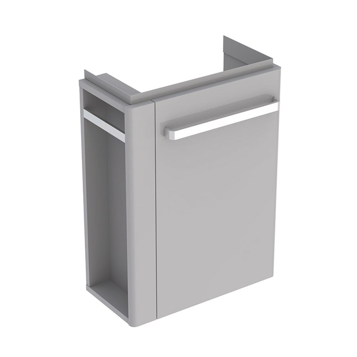 Geberit Renova Compact Шкафчик под раковину, 448х604х222 мм, с держателем для полотенец слева корпус светло-серый матовый, фасад светло-серый глянец 862251000 862251000 - фото 203309