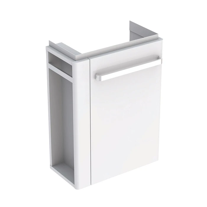 Geberit Renova Compact Шкафчик под раковину, 448х604х222 мм, с держателем для полотенец слева, корпус белый матовый, фасад белый глянец 862250000 862250000
