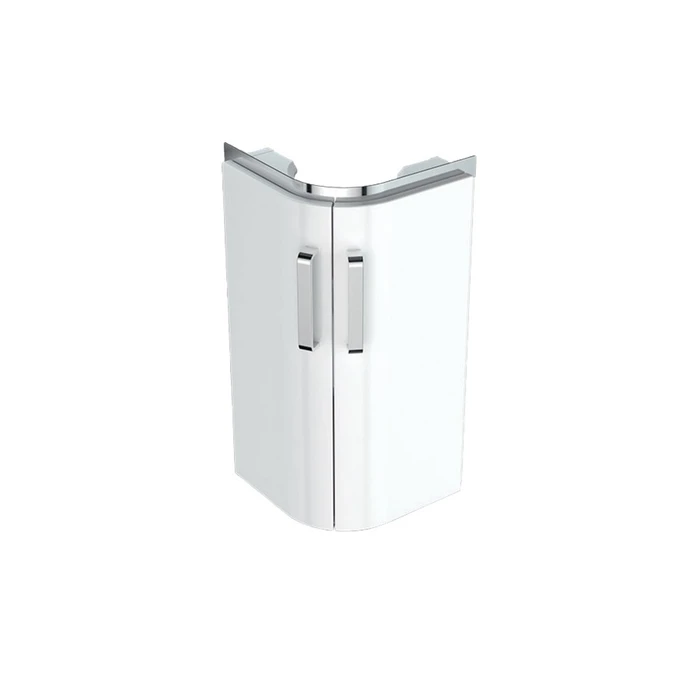 Geberit Renova Compact Шкафчик под раковину угловой, 425х604 мм, длина стороны 305 мм, корпус белый матовый, фасад белый глянец 862132000 862132000