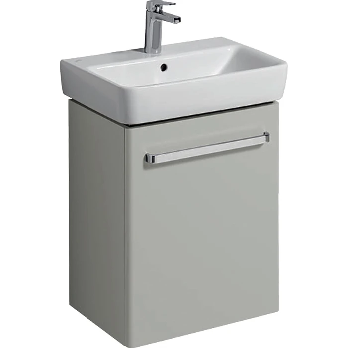 Geberit Renova Compact Шкафчик под раковину, 500х604х337 мм, крепление дверей справа/слева, корпус светло-серый матовый, фасад светло-серый глянец 862056000 862056000