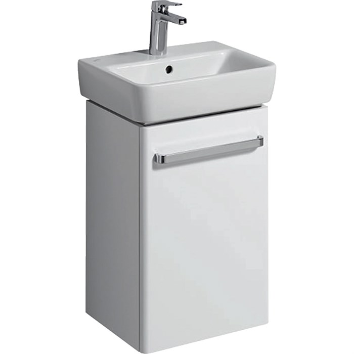 Geberit Renova Compact Шкафчик под раковину, 400х604х310 мм, крепление дверей справа/слева, корпус белый матовый, фасад белый глянец 862045000 862045000 - фото 203408