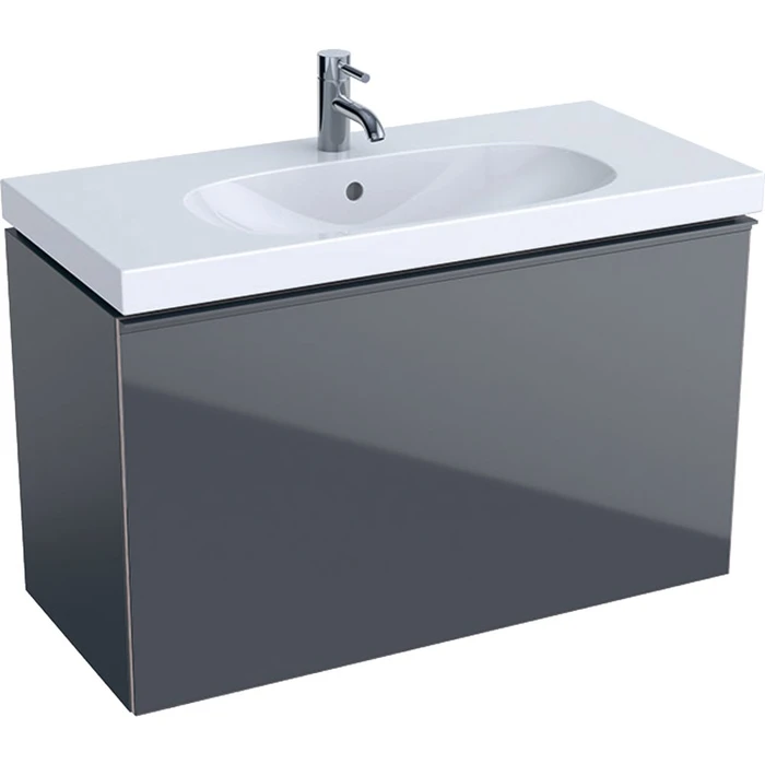 Geberit Acanto Шкафчик под раковину Compact, 890 x 535 x 416 мм, фронтальная часть: лавовое стекло корпус: лавовый матовый — лакированный 500.616.JK.2 500.616.JK.2