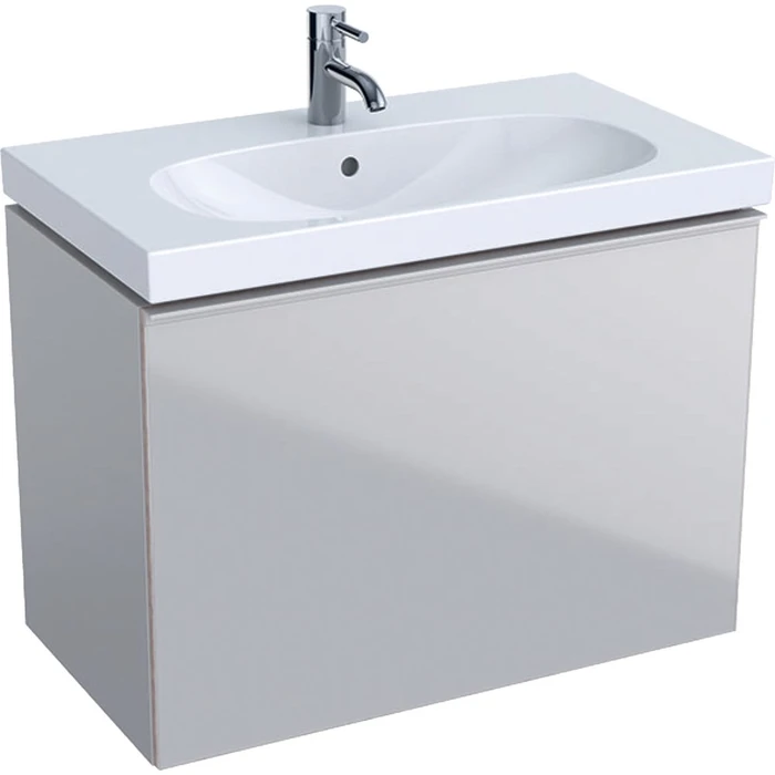 Geberit Acanto Шкафчик под раковину Compact, 740 x 535 x 416 мм, фронтальная часть: песчаное стекло корпус: песчаный матовый — лакированный 500.615.JL.2 500.615.JL.2