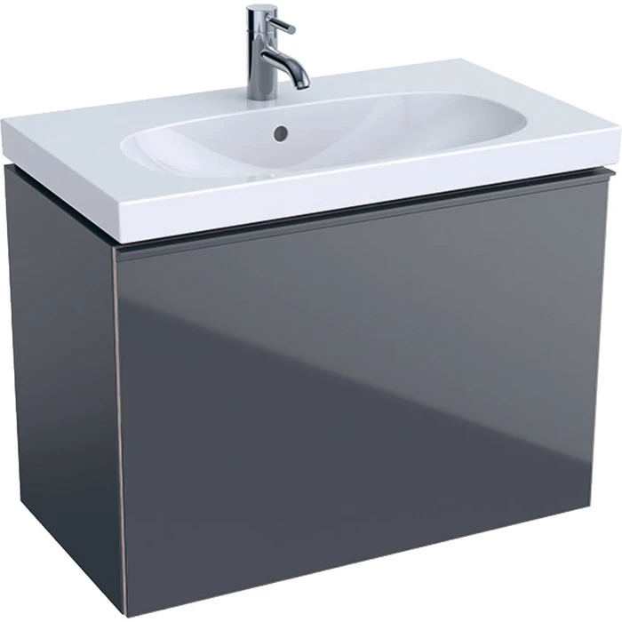 Geberit Acanto Шкафчик под раковину Compact, 740 x 535 x 416 мм, фронтальная часть: лавовое стекло корпус: лавовый матовый — лакированный 500.615.JK.2 500.615.JK.2