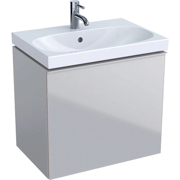 Geberit Acanto Шкафчик под раковину Compact, 595 x 535 x 416 мм, фронтальная часть: песчаное стекло корпус: песчаный матовый — лакированный 500.614.JL.2 500.614.JL.2