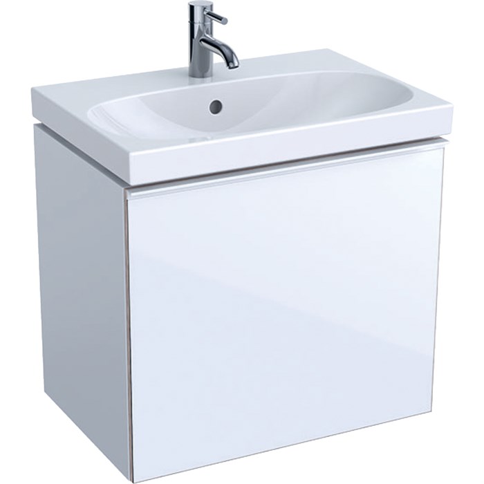 Geberit Acanto Шкафчик под раковину Compact, 595 x 535 x 416 мм, фронтальная часть: белое стеклокорпус: белый глянцевый — лакированный 500.614.01.2 500.614.01.2 - фото 203863