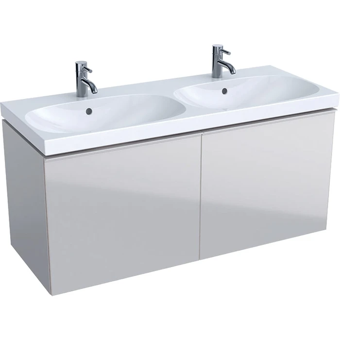 Geberit Acanto Шкафчик для двойной раковины 1190 x 535 x 476 мм, фронтальная часть: песчаное стекло корпус: песчаный матовый — лакированный 500.613.JL.2 500.613.JL.2