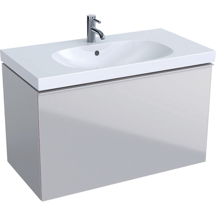 Geberit Acanto Шкафчик под раковину 890 x 535 x 476 мм, фронтальная часть: песчаное стекло корпус: песчаный матовый — лакированный 500.612.JL.2 500.612.JL.2 - фото 203897