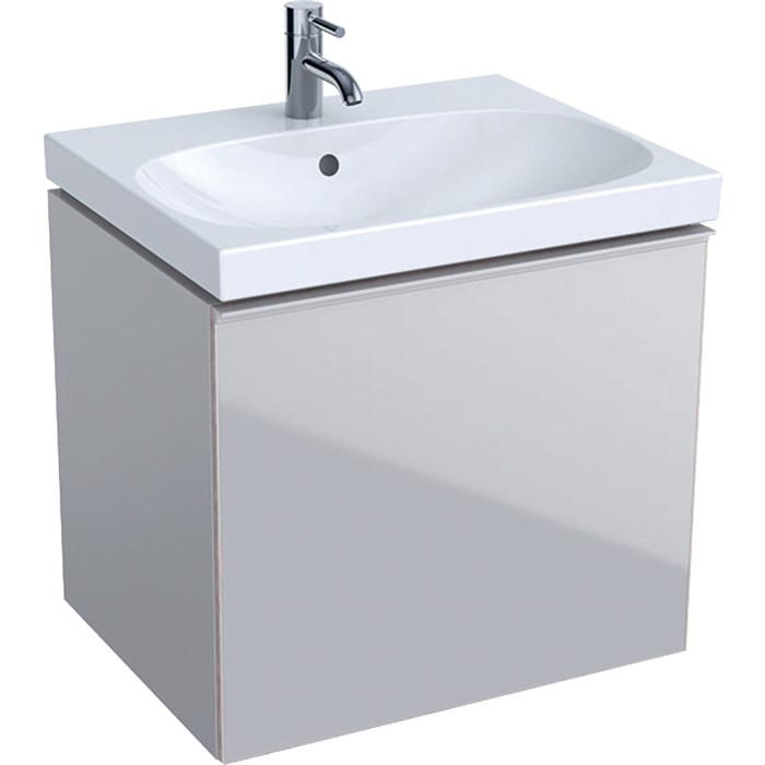 Geberit Acanto Шкафчик под раковину 595 x 535 x 476 мм, фронтальная часть: песчаное стекло корпус: песчаный матовый — лакированный 500.609.JL.2 500.609.JL.2 - фото 203969