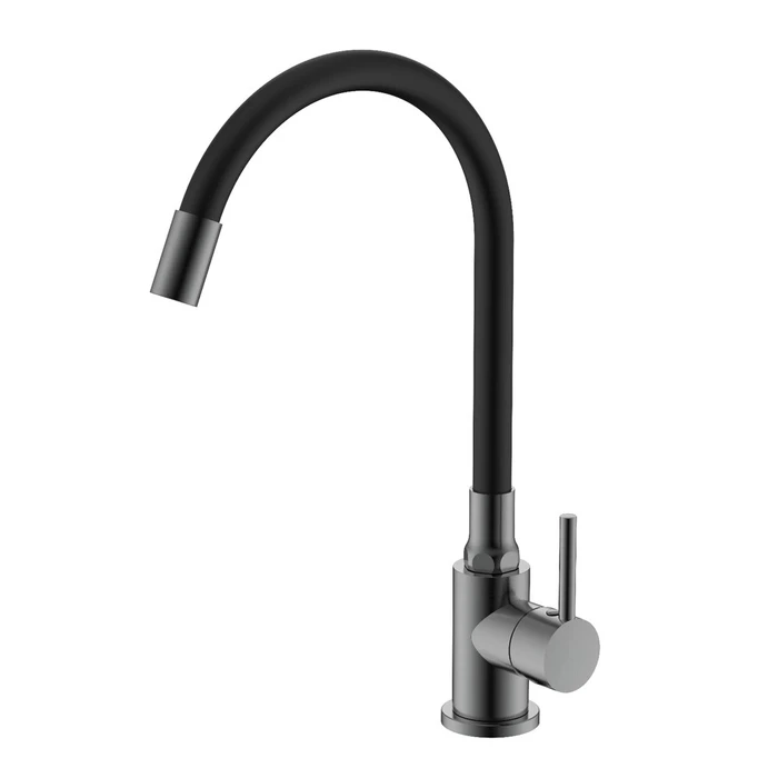 Смеситель Splenka S201.4406.09 для кухни  гибкий поворотный излив, графит S201.4406.09