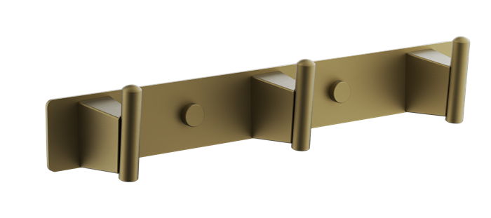 Планка с 3-мя крючками BELZ брашированное золото (B91315-3) B91315-3
