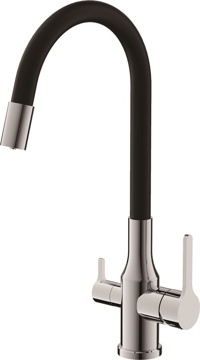 Смеситель для кухни BELZ корпус хром излив черный (B76814) B76814