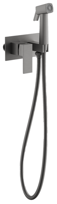 Смеситель BELZ с гигиенической лейкой оружейная сталь (B55808-3) B55808-3