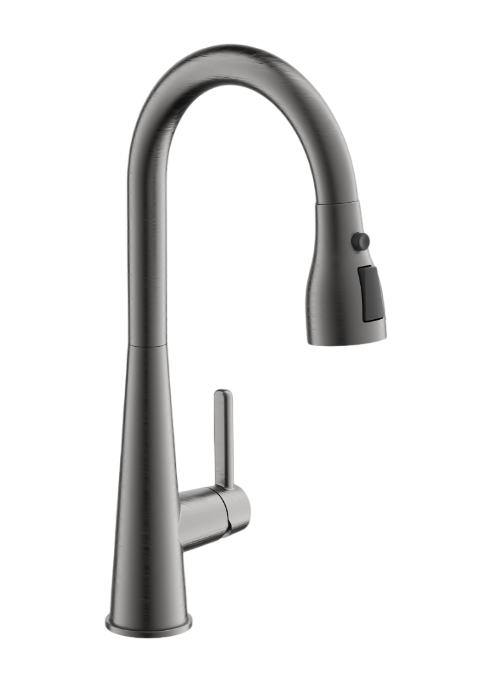 Смеситель для кухни BELZ выдвижной излив, нержавеющая сталь, оружейная сталь (B74816-3) B74816-3