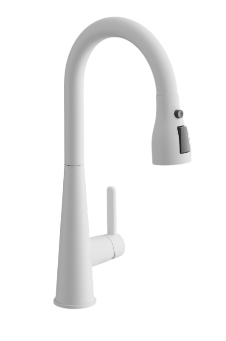 Смеситель для кухни BELZ выдвижной излив, нержавеющая сталь, белый (B74816-8) B74816-8