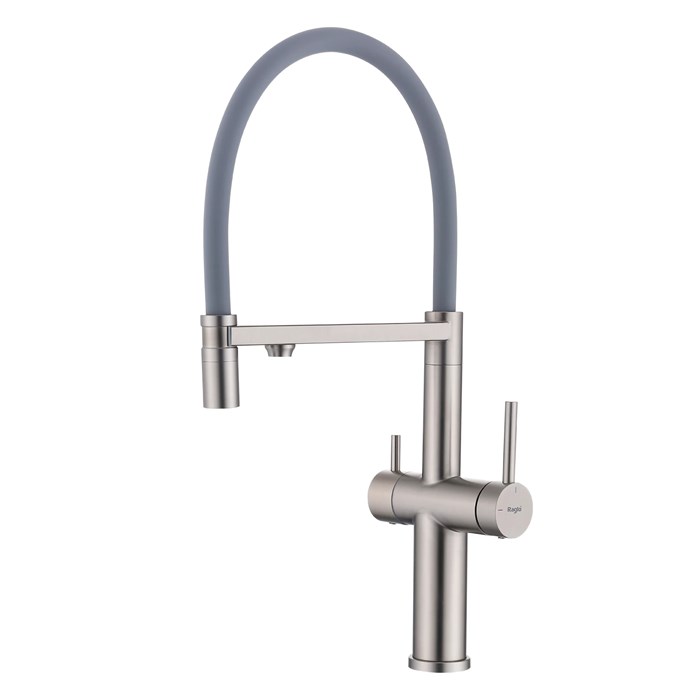 Смеситель Raglo для кухни с подключением к фильтру съёмный гибкий излив с магнитным фиксатором, сатин (R20.63.05) R20.63.05