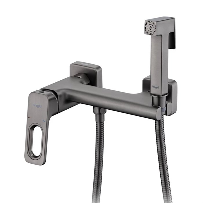 Смеситель Raglo с гигиеническим душем настенный, графит (R51.51.09) R51.51.09