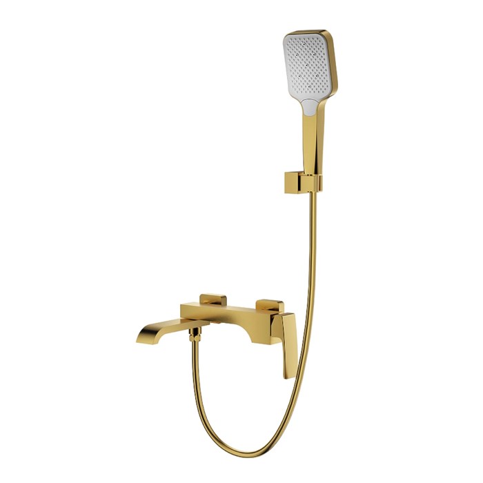 Смеситель Raglo для ванны и душа настенный излив поворотный 15 см, сатин золотой (R02.30.03) R02.30.03