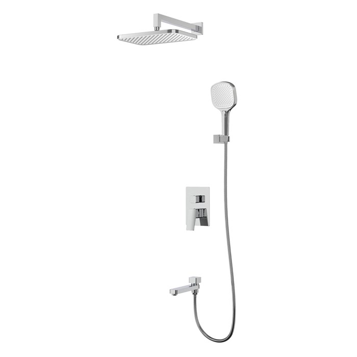 Душевая система Raglo для ванны и душа встраиваемая на 3 режима излив поворотный 20 см, хром (R30.27) R30.27