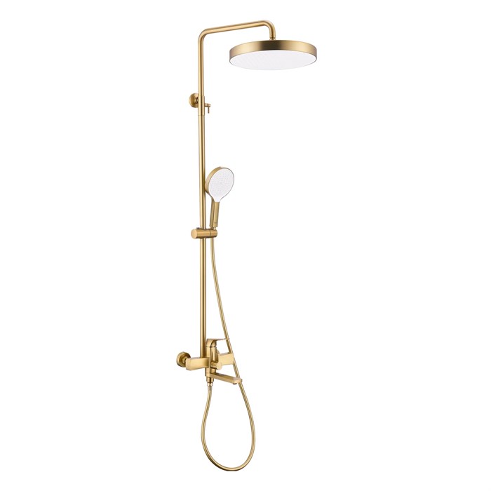 Душевая система Raglo для ванны и душа излив поворотный 20 см, сатин золотой (R07.24.03) R07.24.03