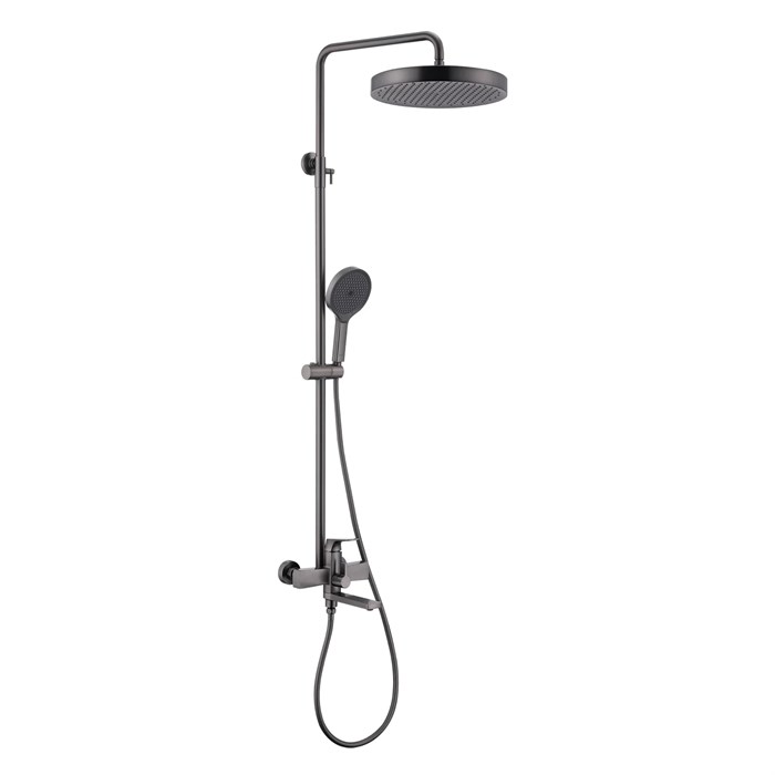 Душевая система Raglo для ванны и душа излив поворотный 20 см, графит (R07.24.09) R07.24.09