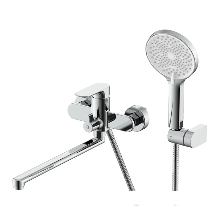 Смеситель Raglo для ванны и душа универсальный поворотный излив 30 см, хром (R03.22) R03.22